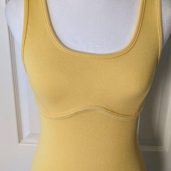 SIGNATURE8 Women's Thin Ribbed Shoulder Strap Dress Size L Yellow NWOT - Picture 2 of 6